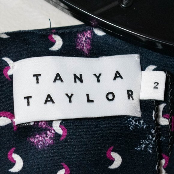 Tanya Taylor Ainsley Silk Surplice Navy Jumpsuit - Picture 8 of 13